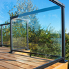 Modern Glass Deck Railing Outdoor Glass U Channel Frameless 12-20mm Tempered Glass Aluminum 