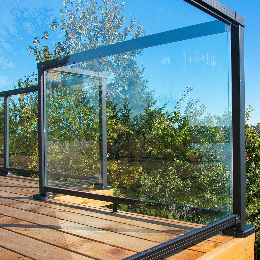 Modern Glass Deck Railing Outdoor Glass U Channel Frameless 12-20mm Tempered Glass Aluminum 