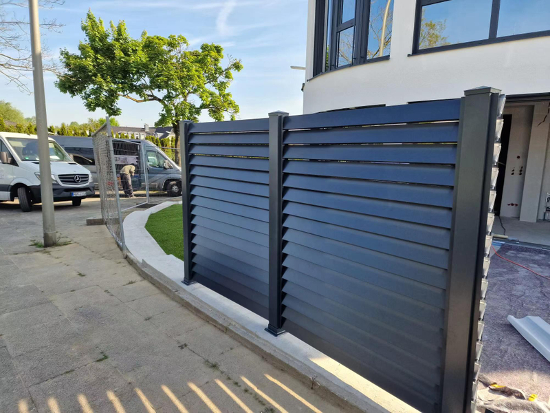 Modern Design Semi Privacy Aluminum Fixed Louver Fence