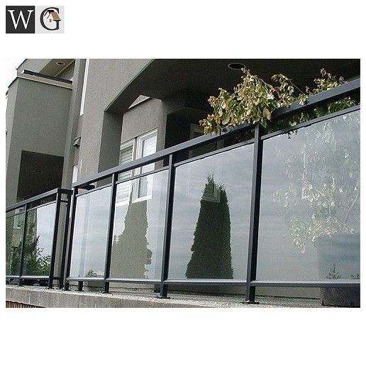 Modern Glass Deck Railing Outdoor Glass U Channel Frameless 12-20mm Tempered Glass Aluminum 