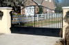 Custom Fancy 8ft Black Wrought Iron Iron Driveway Gate 