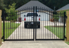 Custom Fancy 8ft Black Wrought Iron Iron Driveway Gate 