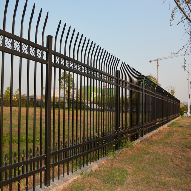 one side curved tubular steel fence