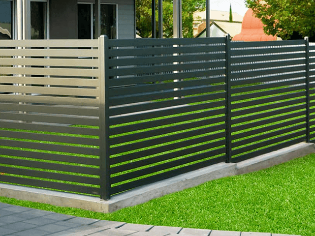 customization garden decorative metal Aluminum Privacy horizontal Slat Screen Fence Panel